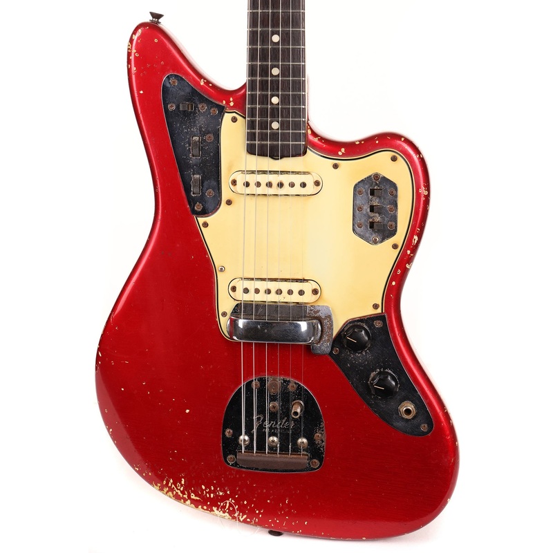 1965-fender-jaguar-candy-apple-red-with-matching-headstock 1965 Fender Jaguar Candy Apple Red with Matching Headstock