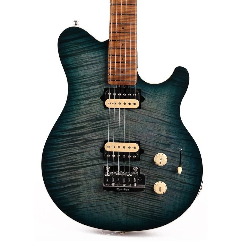ernie-ball-music-man-axis-super-sport-guitar-yucatan-blue-flame-top Ernie Ball Music Man Axis Super Sport Guitar Yucatan Blue Flame Top