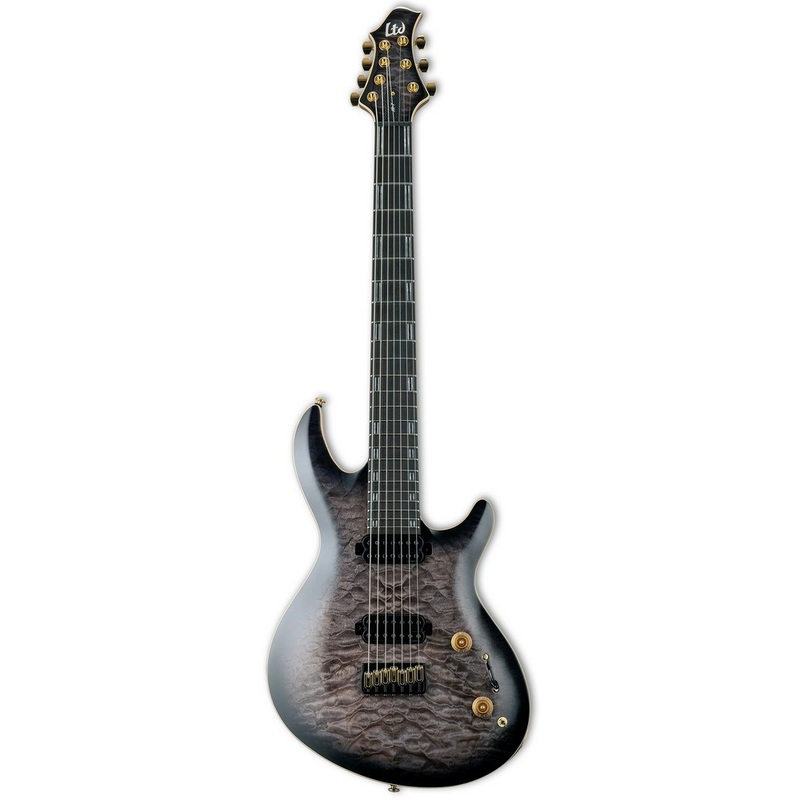 esp-ltd-javier-reyes-signature-series-jr-7-electric-guitar-faded-blue-sunburst ESP LTD Javier Reyes Signature Series JR-7 Electric Guitar - Faded Blue Sunburst