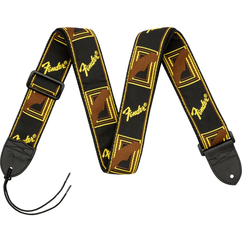 fender-monogrammed-logo-guitar-strap-black-yellow-brown Fender Monogrammed Logo Guitar Strap Black/Yellow/Brown