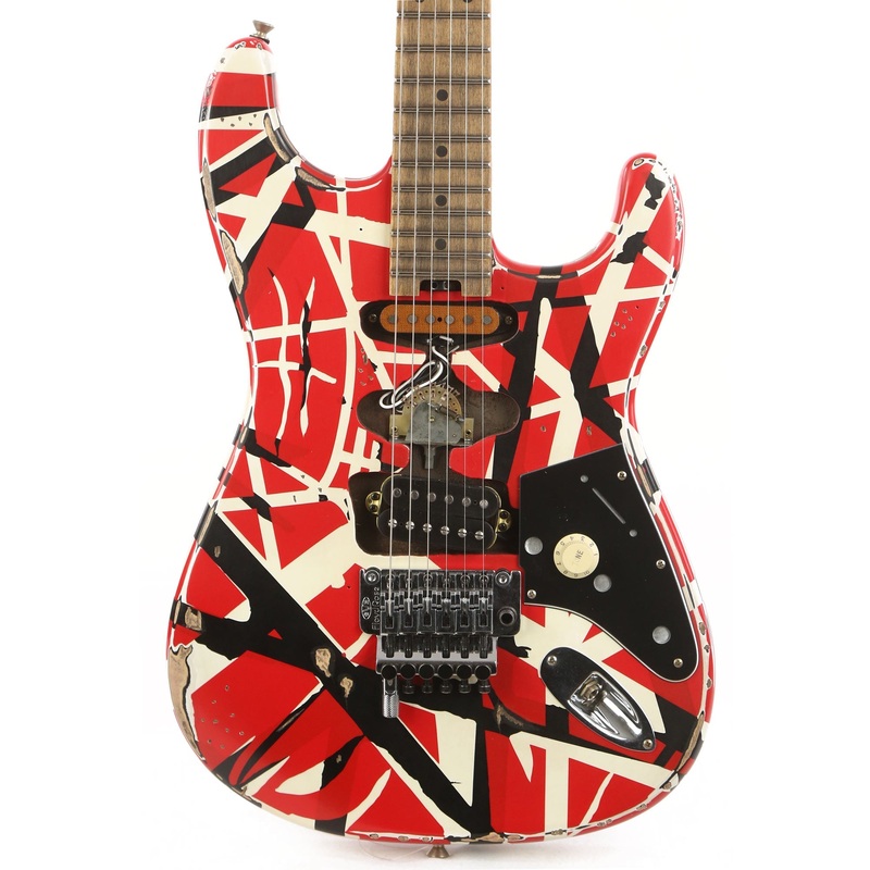 evh-striped-series-frankie-red-white-black-relic EVH Striped Series Frankie Red/White/Black Relic