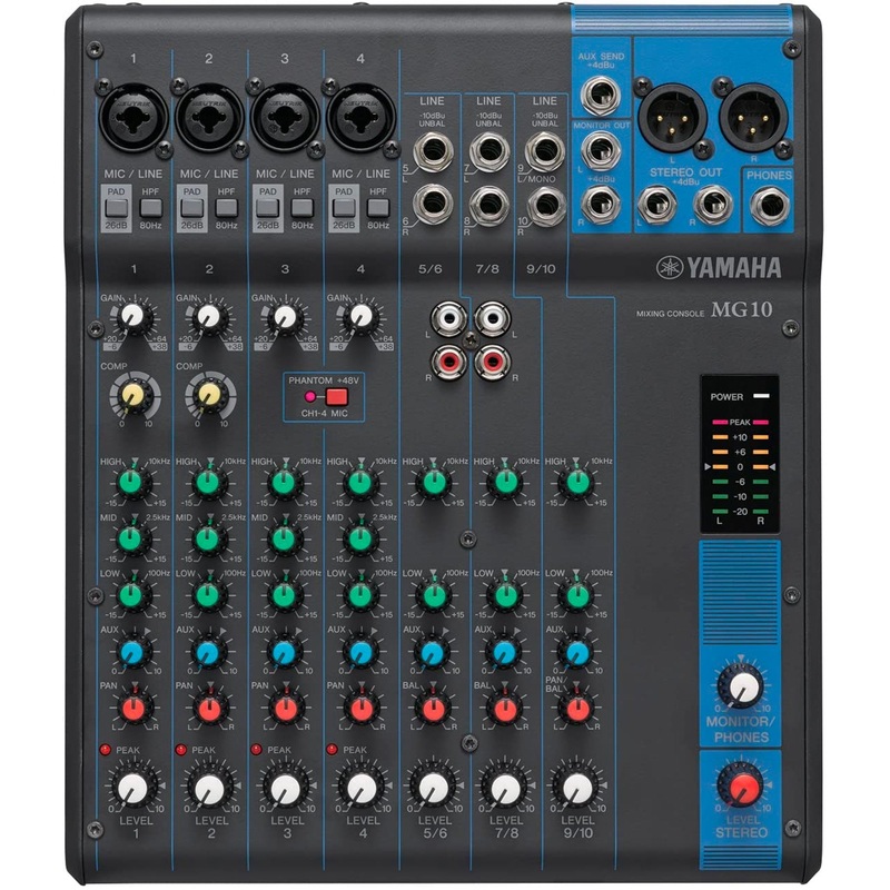 yamaha-mg-series-mg10-10-input-stereo-mixer Yamaha MG Series MG10 10-Input Stereo Mixer