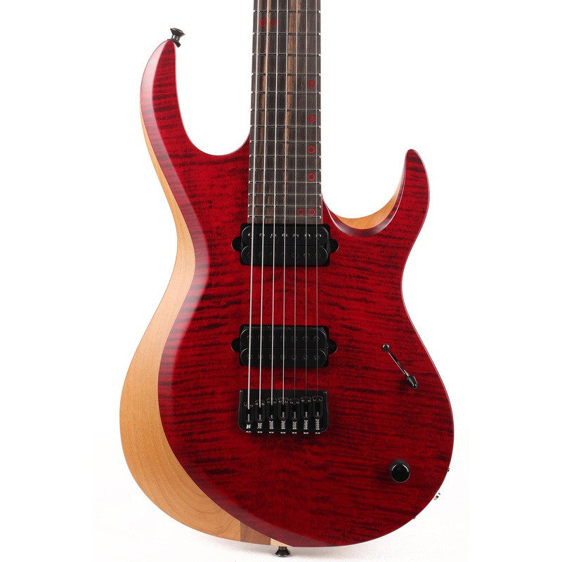 kiesel-aries-neck-through-7-string-transparent-red-flame-top-used Kiesel Aries Neck-Through 7-String Transparent Red Flame Top Used