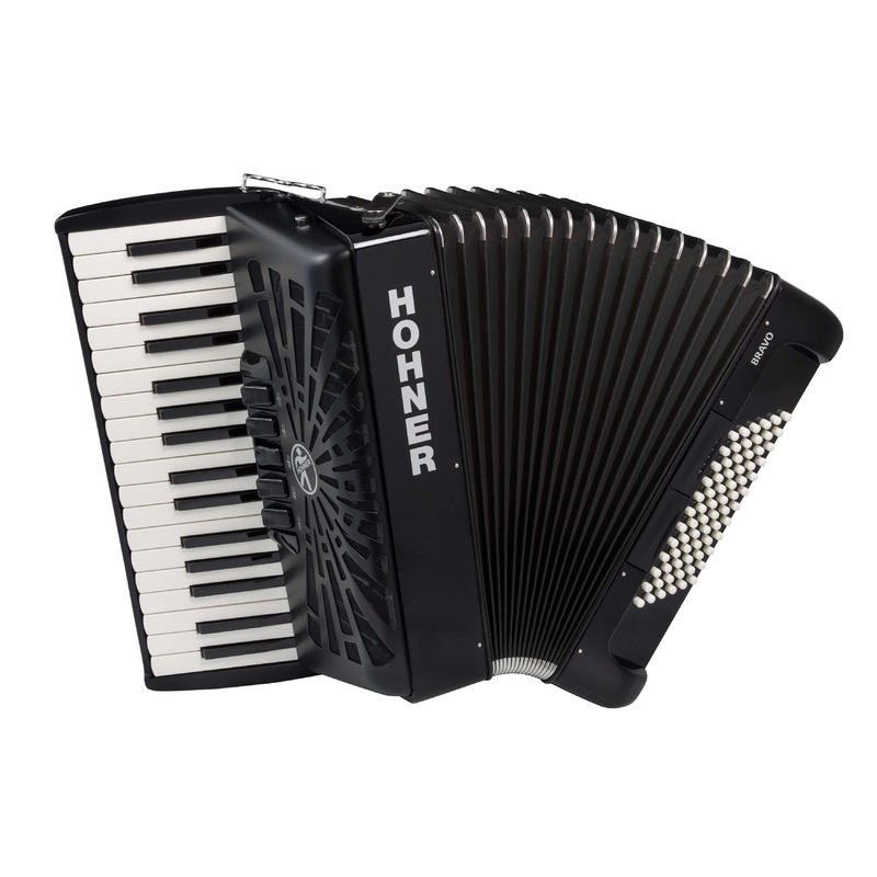 hohner-bravo-iii-piano-accordion-72-bass-34-keys-jet-black Hohner Bravo III Piano Accordion, 72 Bass, 34 Keys - Jet Black