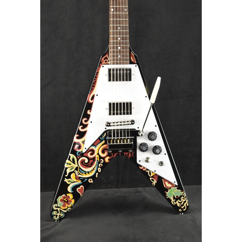 epiphone-inspired-by-gibson-custom-jimi-hendrix-love-drops-flying-v-ebony Epiphone (Inspired by Gibson Custom) Jimi Hendrix "Love Drops" Flying V Ebony