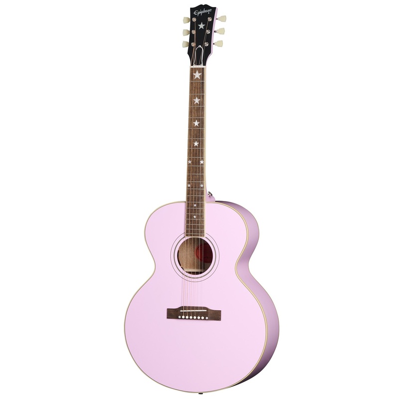 epiphone-j-180-ls-acoustic-electric-guitar-pink Epiphone J-180 LS Acoustic Electric Guitar - Pink