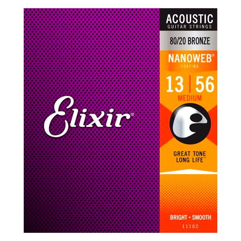 elixir-polyweb-acoustic-strings-medium-13-56 Elixir Polyweb Acoustic Strings (Medium 13-56)