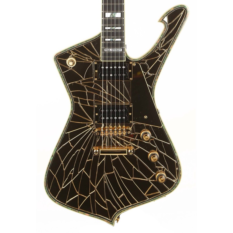 ibanez-ps4cm-paul-stanley-signature-cracked-mirror-gold Ibanez PS4CM Paul Stanley Signature Cracked Mirror Gold
