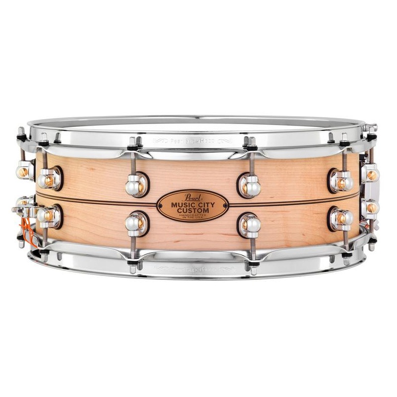 pearl-music-city-14x5-inch-custom-maple-snare-drum-natural-with-inlays Pearl Music City 14x5-Inch Custom Maple Snare Drum - Natural with Inlays