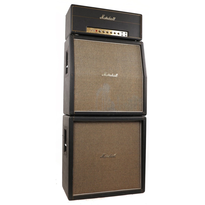 1969-marshall-major-200w-head-and-4x12-full-stack 1969 Marshall Major 200W Head and 4x12 Full Stack