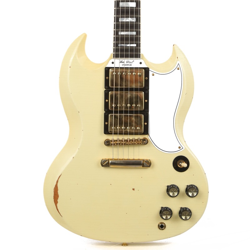 gibson-custom-shop-sg-custom-heavy-aged-classic-white-2019 GIbson Custom Shop SG Custom Heavy Aged Classic White 2019
