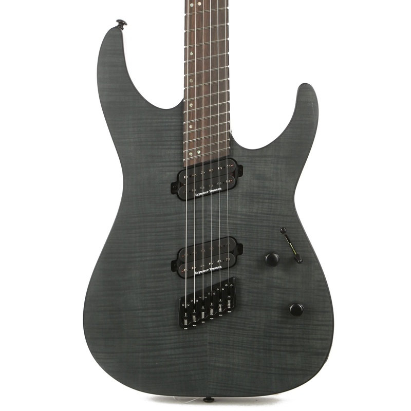 esp-ltd-m-1000-multi-scale-see-thru-black-satin-used ESP LTD M-1000 Multi-Scale See Thru Black Satin Used