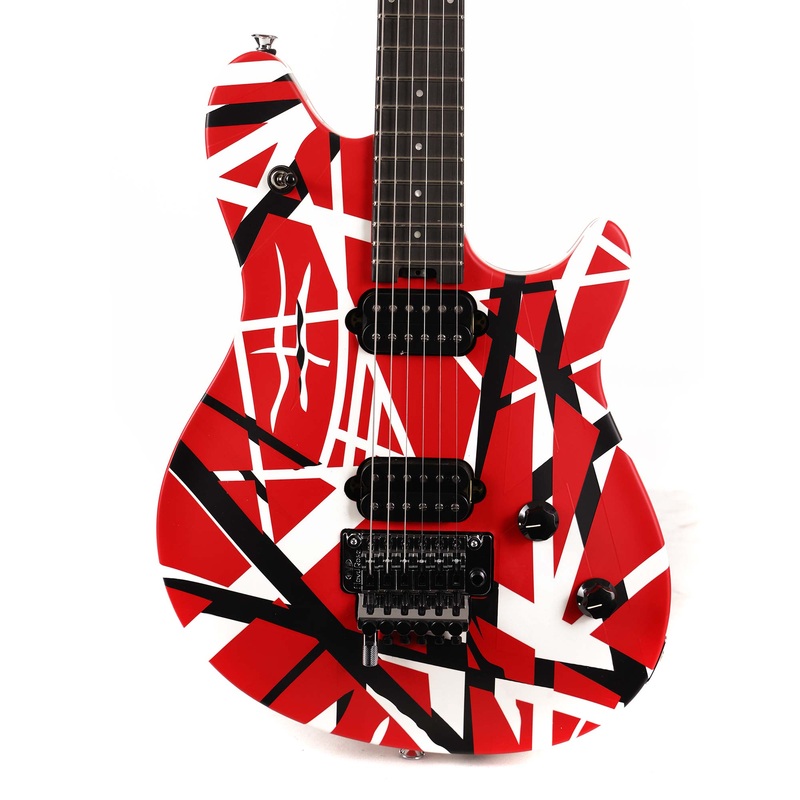 evh-wolfgang-special-striped-red-black-and-white-2024 EVH Wolfgang Special Striped Red Black and White 2024