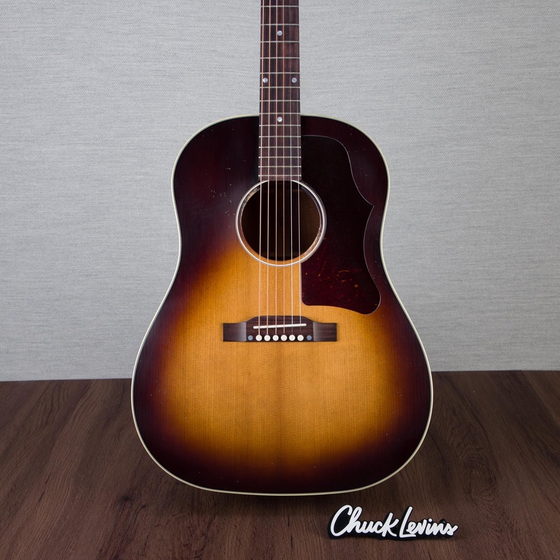 gibson-1955-j-45-mahogany-sitka-spruce-light-aged-acoustic-guitar-vintage-sunburst-20475028 Gibson 1955 J-45 Mahogany/Sitka Spruce Light Aged Acoustic Guitar - Vintage Sunburst - #20475028