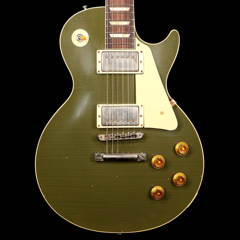 gibson-custom-shop-1957-les-paul-reissue-lightly-aged-olive-drab-made-2-measure Gibson Custom Shop 1957 Les Paul Reissue Lightly Aged Olive Drab Made 2 Measure