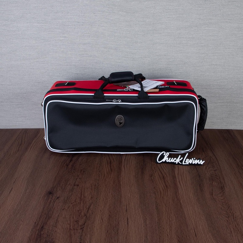 marcus-bonna-custom-double-case-for-piston-trumpets-red-black-carbon-fiber-shell Marcus Bonna Custom Double Case for Piston Trumpets - Red / Black, Carbon Fiber Shell