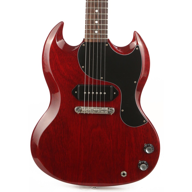 gibson-custom-shop-1963-sg-junior-reissue-lightning-bar-vos-cherry-red Gibson Custom Shop 1963 SG Junior Reissue Lightning Bar VOS Cherry Red