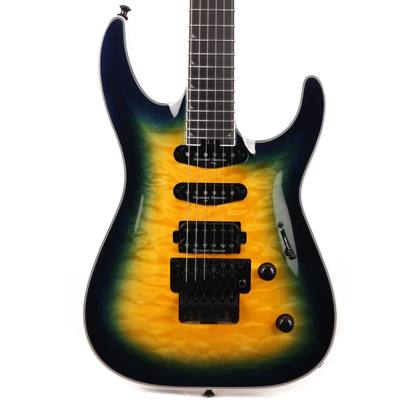 jackson-pro-plus-series-soloist-sla3q-amber-blue-burst-used Jackson Pro Plus Series Soloist SLA3Q Amber Blue Burst Used
