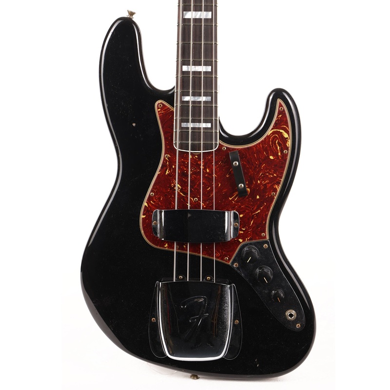 fender-custom-shop-1966-jazz-bass-journeyman-relic-aged-black-with-matching-headstock Fender Custom Shop 1966 Jazz Bass Journeyman Relic Aged Black with Matching Headstock