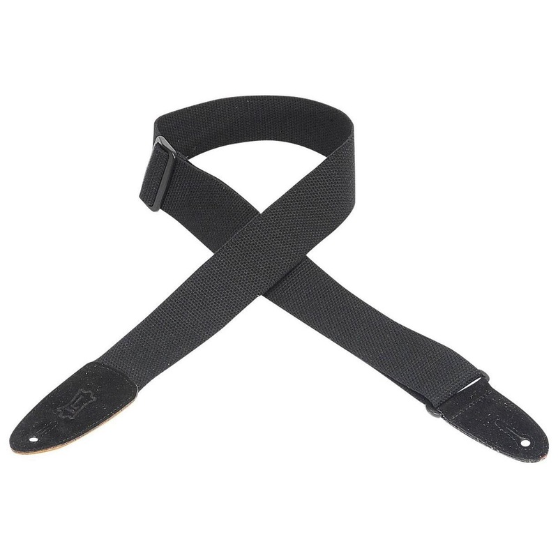 levy-s-mc8-cotton-leather-guitar-strap-black Levy's MC8 Cotton Leather Guitar Strap Black