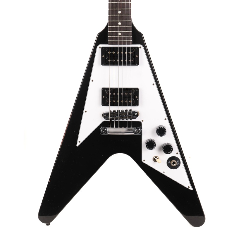 gibson-custom-shop-kirk-hammett-1979-flying-v-murphy-lab-aged-ebony Gibson Custom Shop Kirk Hammett 1979 Flying V Murphy Lab Aged Ebony