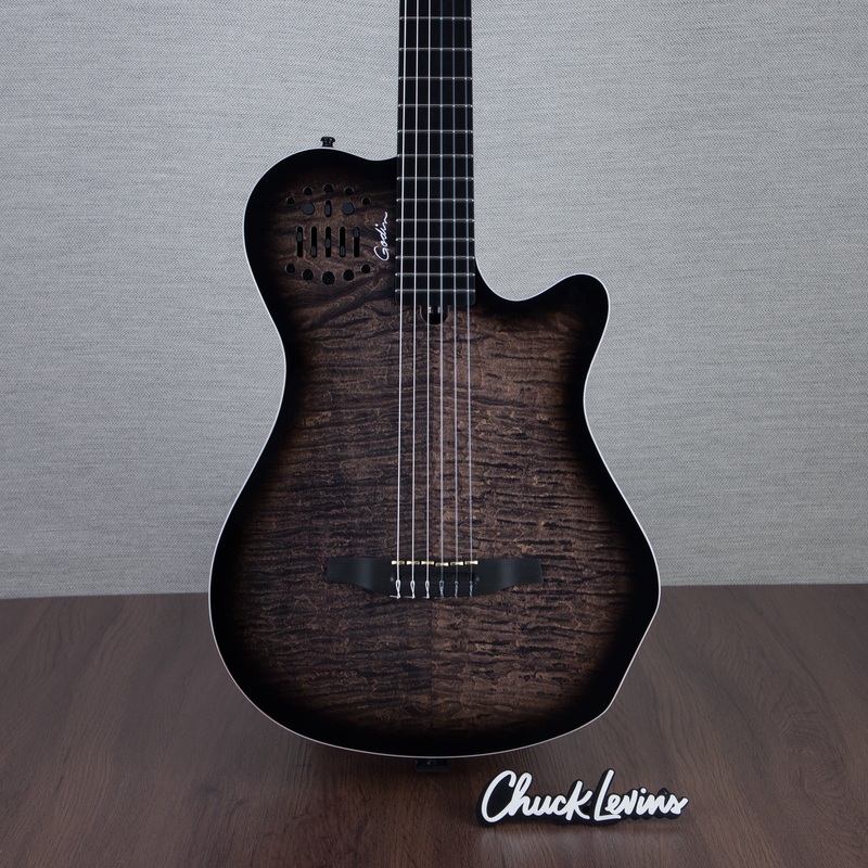 godin-multiac-grand-concert-sa-nylon-string-acoustic-electric-guitar-trans-black-chucksclusive-24311096 Godin MultiAc Grand Concert SA Nylon String Acoustic-Electric Guitar - Trans Black - CHUCKSCLUSIVE - #24311096