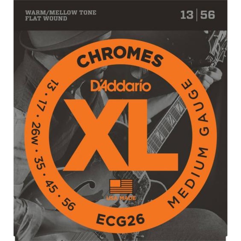 d-addario-chromes-flatwound-electric-strings-medium-13-56 D'Addario Chromes Flatwound Electric Strings (Medium 13-56)