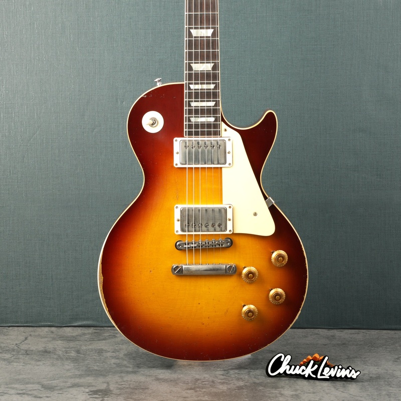 gibson-custom-shop-murphy-lab-1958-les-paul-standard-ultra-heavy-aged-royal-tea-burst-chucksclusive-821495 Gibson Custom Shop Murphy Lab 1958 Les Paul Standard - Ultra Heavy Aged Royal Tea Burst - CHUCKSCLUSIVE - #821495