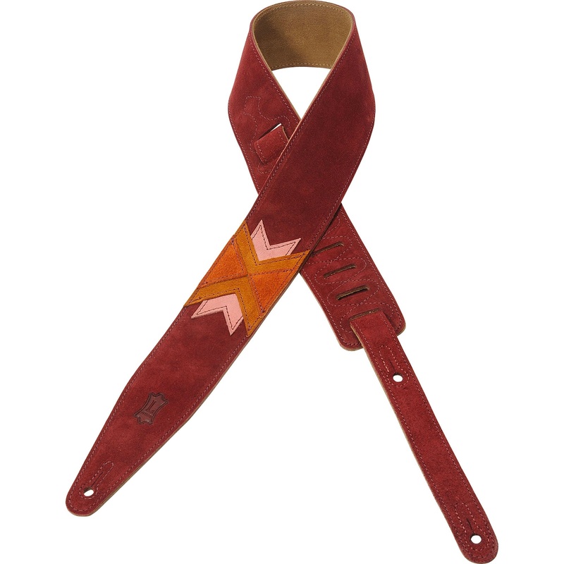 levy-s-ms317lws-suede-leather-guitar-strap-burgundy Levy's MS317LWS Suede Leather Guitar Strap Burgundy