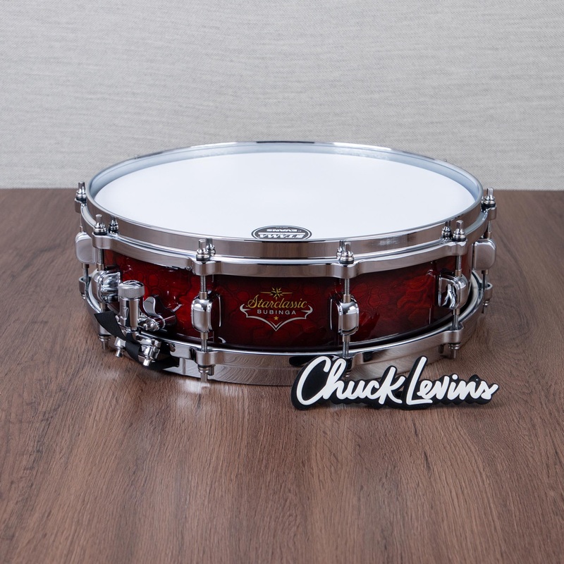 tama-4-x-14-inch-starclassic-bubinga-snare-drum-volcanic-red-burst Tama 4 x 14-Inch Starclassic Bubinga Snare Drum - Volcanic Red Burst
