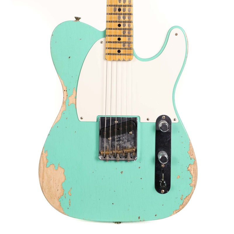 fender-custom-shop-reverse-esquire-heavy-relic-faded-aged-seafoam-green-2023 Fender Custom Shop Reverse Esquire Heavy Relic Faded Aged Seafoam Green 2023