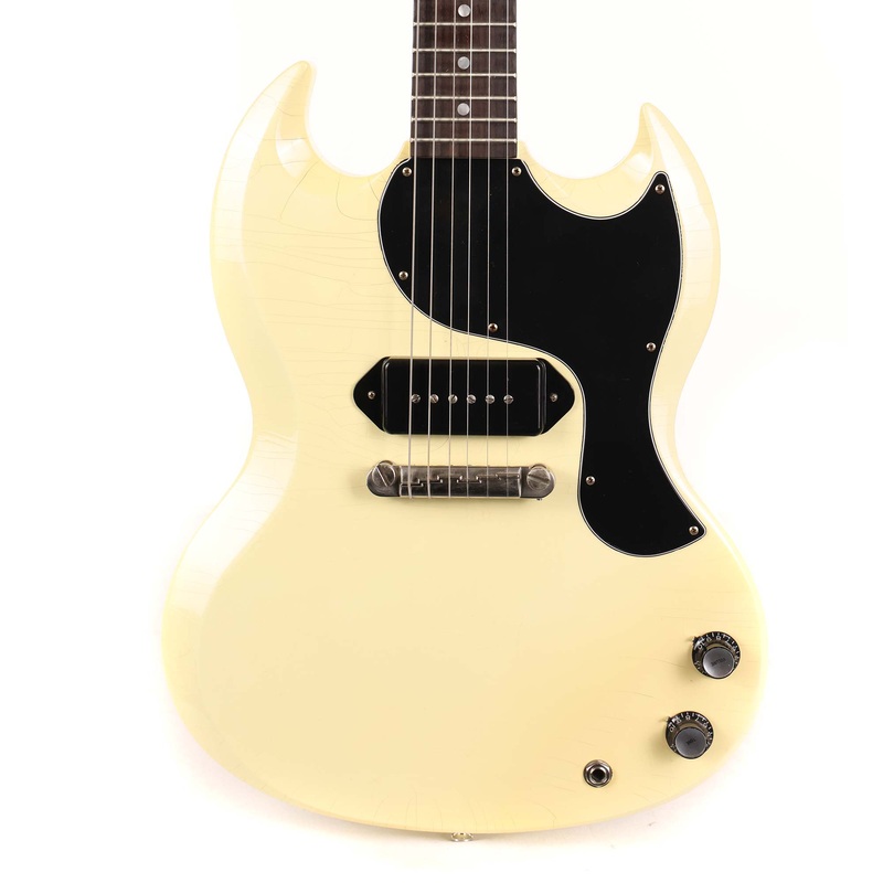 gibson-custom-shop-63-sg-junior-murphy-lab-ultra-light-aged-classic-white-2025 Gibson Custom Shop '63 SG Junior Murphy Lab Ultra Light Aged Classic White 2025