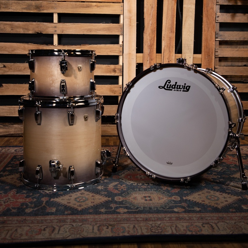 ludwig-classic-maple-3-piece-shell-pack-burnt-natural-finish Ludwig Classic Maple 3-Piece Shell Pack - Burnt Natural Finish