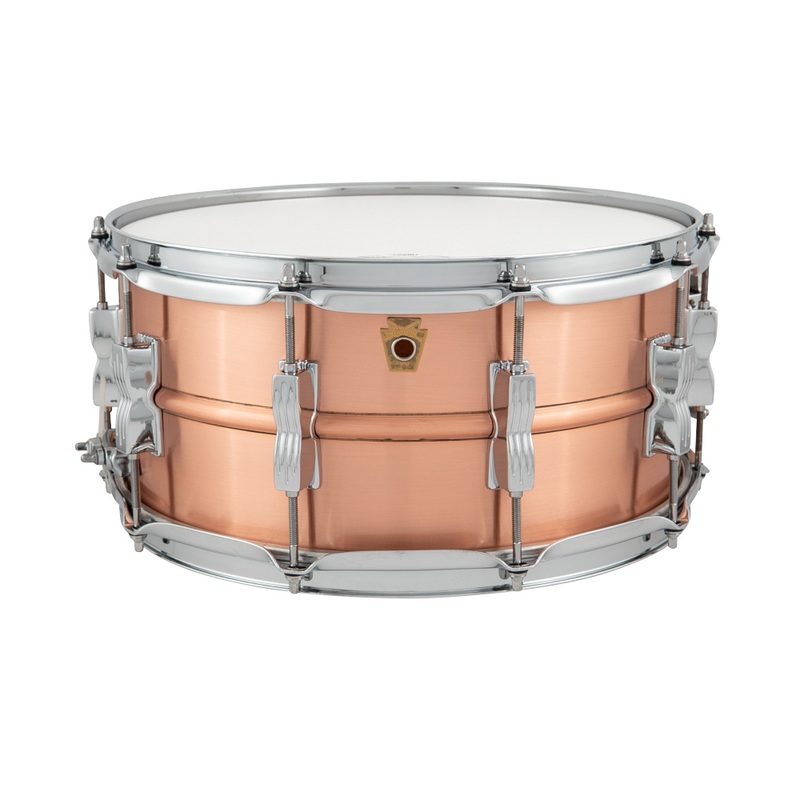 ludwig-lc654b-acro-6-5-x-14-snare-drum-brushed-copper Ludwig LC654B Acro 6.5" x 14" Snare Drum - Brushed Copper
