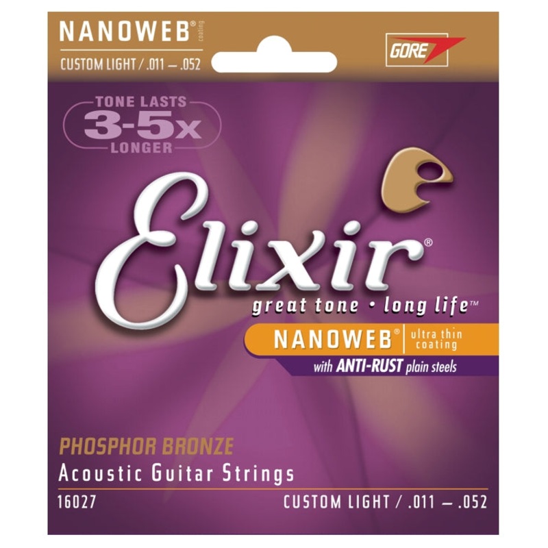 elixir-16027-phosphor-bronze-nanoweb-coated-acoustic-guitar-strings-custom-light-11-52 Elixir 16027 Phosphor Bronze Nanoweb Coated Acoustic Guitar Strings, Custom Light (11 - 52)