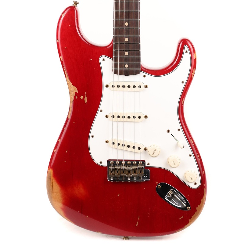 fender-custom-shop-1963-stratocaster-reissue-heavy-relic-crimson-transparent Fender Custom Shop 1963 Stratocaster Reissue Heavy Relic Crimson Transparent