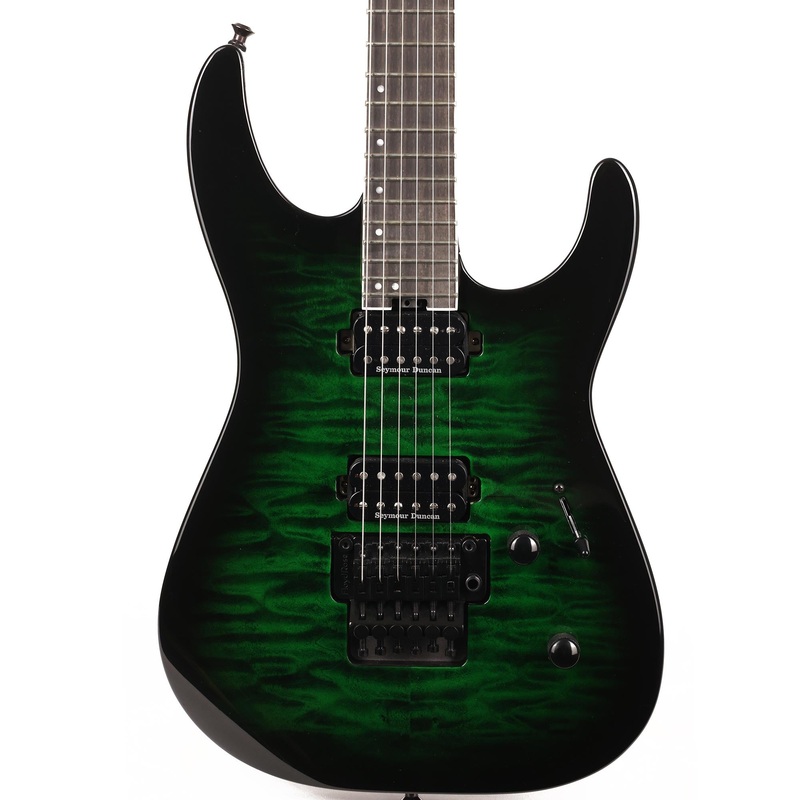 jackson-pro-series-dinky-dk2q-transparent-green-burst-used Jackson Pro Series Dinky DK2Q Transparent Green Burst Used