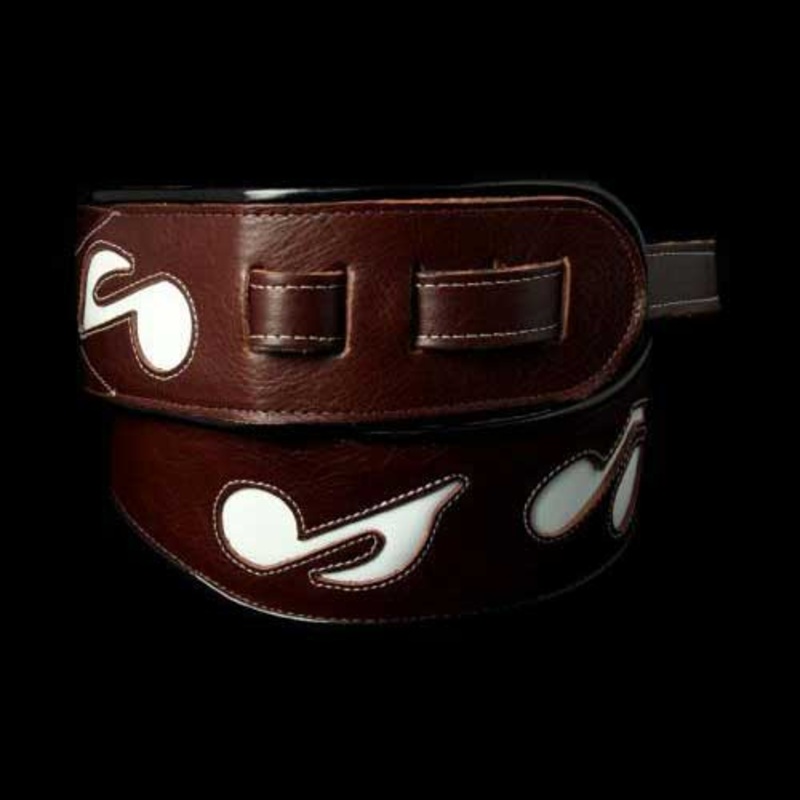 jodi-head-srv-music-notes-guitar-strap-brown-white Jodi Head SRV Music Notes Guitar Strap (Brown/White)