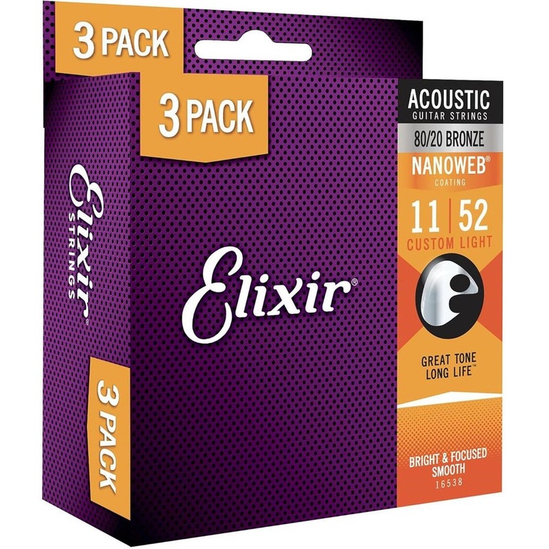 elixir-80-20-bronze-nanoweb-16538-11-52-triple-pack Elixir 80/20 Bronze Nanoweb 16538 11-52 Triple Pack