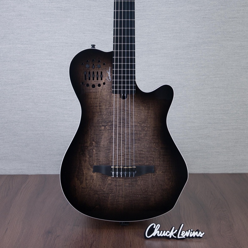 godin-multiac-grand-concert-sa-nylon-string-acoustic-electric-guitar-trans-black-chucksclusive-25313624 Godin MultiAc Grand Concert SA Nylon String Acoustic-Electric Guitar - Trans Black - CHUCKSCLUSIVE - #25313624