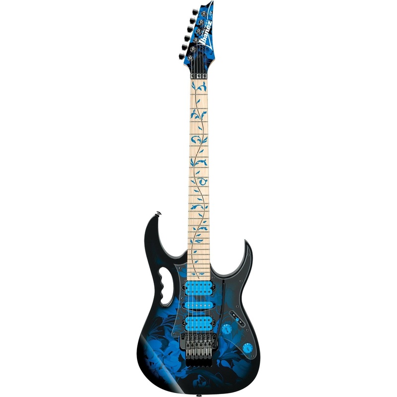ibanez-jem77p-steve-vai-signature-electric-guitar-maple-fingerboard-blue-floral-pattern Ibanez JEM77P Steve Vai Signature Electric Guitar - Maple Fingerboard, Blue Floral Pattern