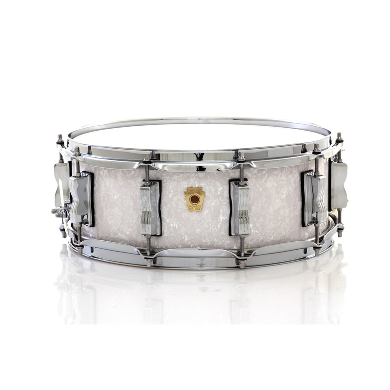 ludwig-5-x-14-inch-classic-maple-snare-drum-white-marine-pearl Ludwig 5 x 14-Inch Classic Maple Snare Drum - White Marine Pearl