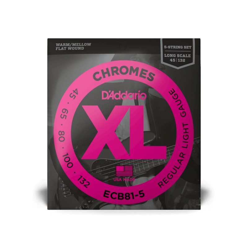 d-addario-ecb81-5-xl-chromes-long-scale-5-string-bass-strings-45-132 D'Addario ECB81-5 XL Chromes Long Scale 5-String Bass Strings - 45-132