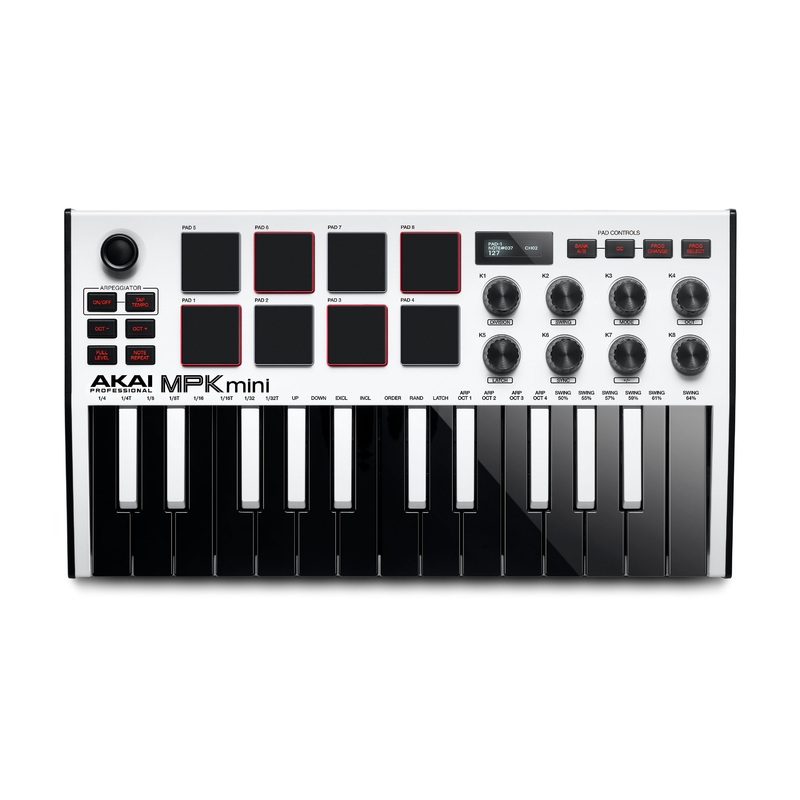 akai-mpk-mini-mk3-25-key-midi-keyboard-controller-white Akai MPK MINI Mk3 25-Key MIDI Keyboard Controller - White