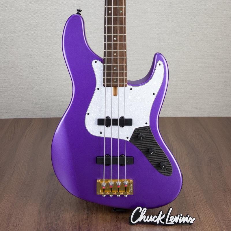 brubaker-usa-jxb-4-standard-electric-bass-guitar-purple-standard-016-21 Brubaker USA JXB-4 Standard Electric Bass Guitar - Purple Standard - #016-21