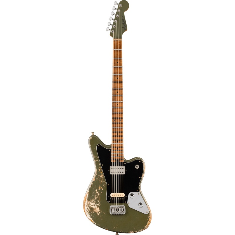 jackson-custom-shop-master-built-pat-campolattano-misha-mansor-surfcaster-signature-baritone-electric-guitar-army-drab-green Jackson Custom Shop Master Built Pat Campolattano Misha Mansor Surfcaster Signature Baritone Electric Guitar - Army Drab Green