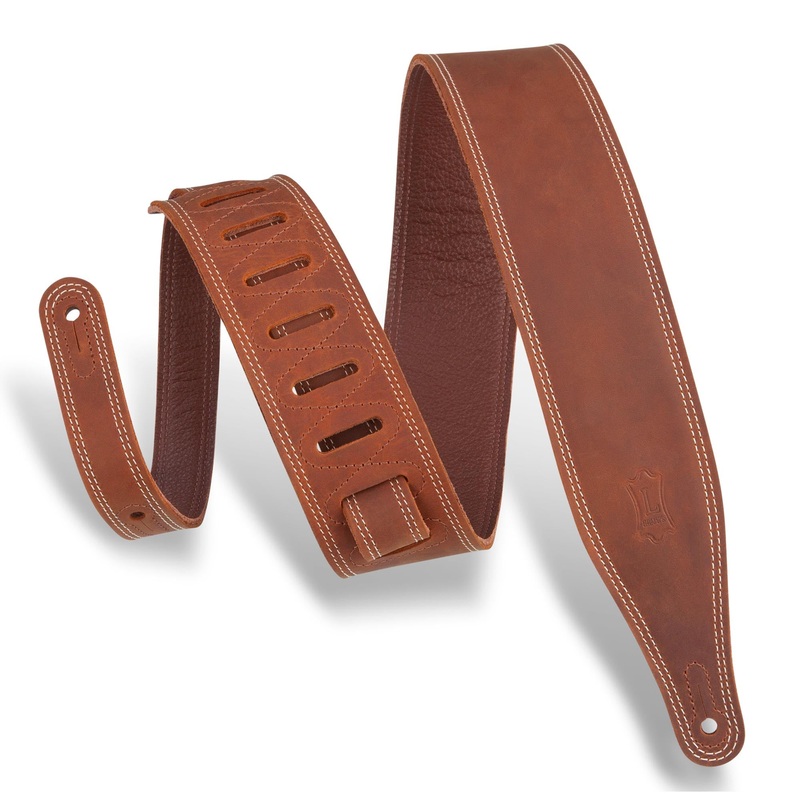 levys-m17bds-brn-brown-leather-guitar-strap Levys M17BDS-BRN Brown Leather Guitar Strap