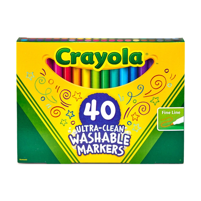 40pc-crayola-kids-childrens-creative-fineline-ultraclean-markers-36m 40pc Crayola Kids/Childrens Creative Fineline Ultraclean Markers 36m+