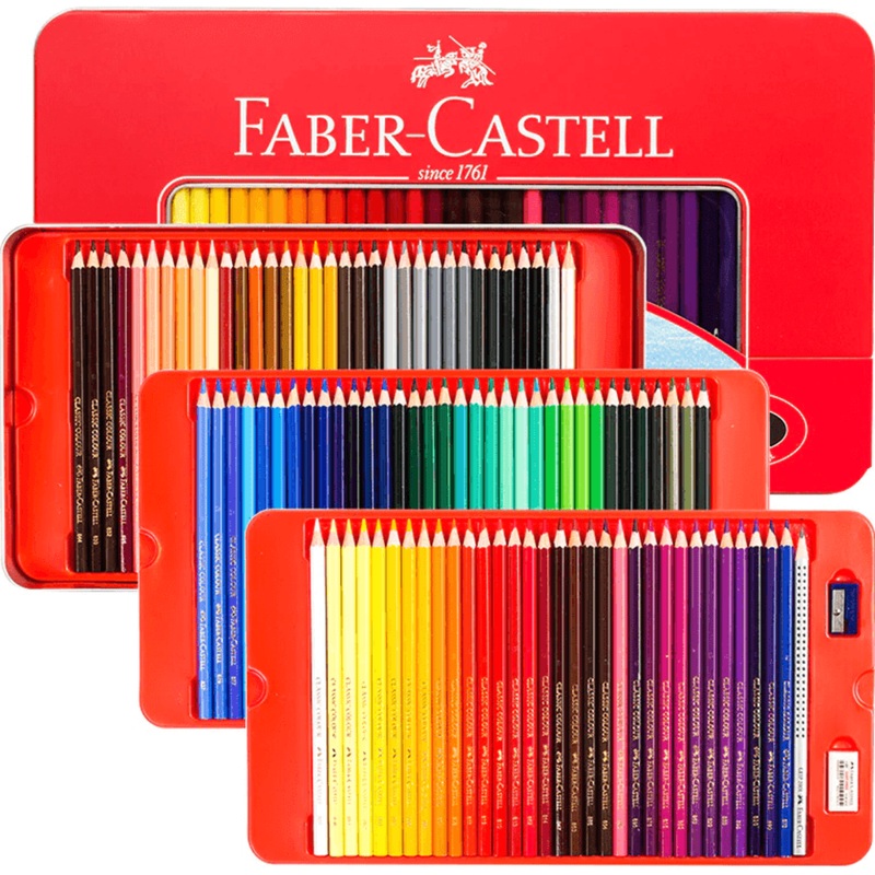 faber-castell-100-classic-sketch-coloured-pencils-tin-set-sharpener Faber-Castell 100 Classic Sketch Coloured Pencils Tin Set Sharpener