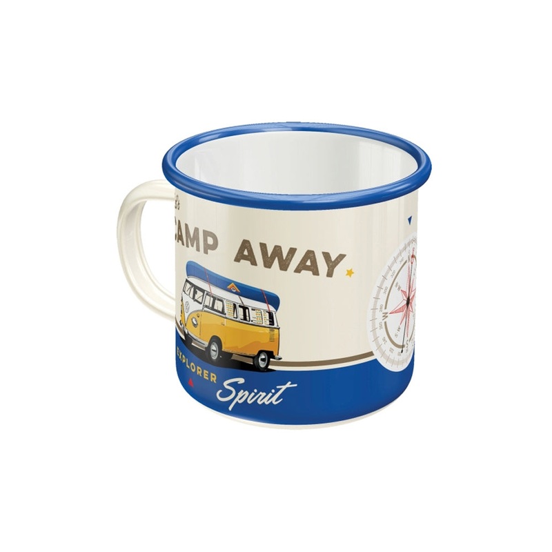 nostalgic-art-enamel-blue-coffee-mug-vw-bulli-lets-camp-away-8x8cm Nostalgic-Art Enamel Blue Coffee Mug VW Bulli Lets Camp Away 8x8cm